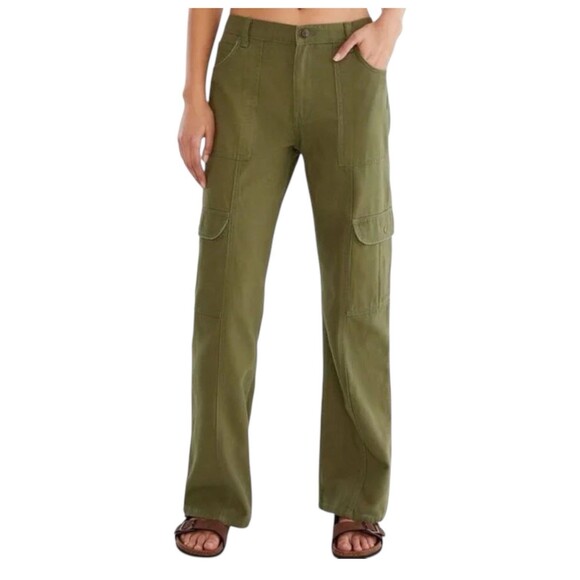 Aeropostale Women's Relaxed Fit Mid Rise Straight Leg Utility Cargo Pant Size M - Picture 6 of 11